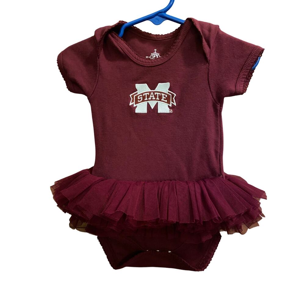 Mississippi State University Creative Knitwear 0-3 Month Tutu Creeper One Piece